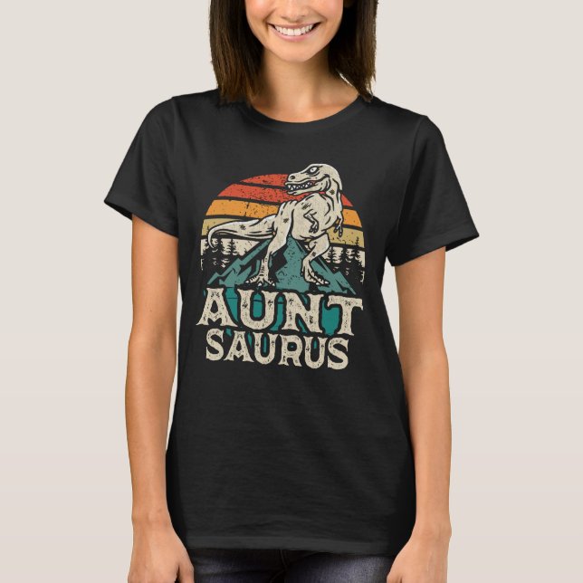 Camiseta Auntsaurus Dinossaur T Rex Tia Saurus Corresponden (Frente)