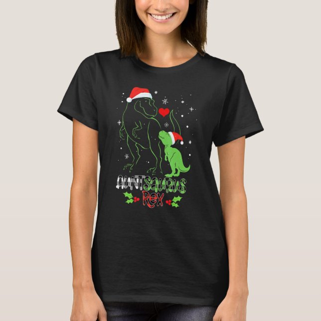 Camiseta Auntsaurus T Rex Dinosaur Aunt Equipe de Papais no (Frente)