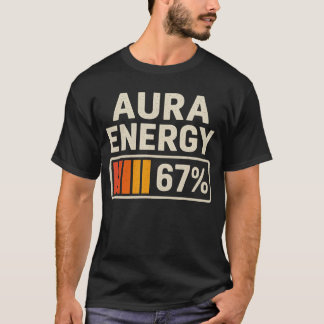 Camiseta Aura Energy 67 Meme Engraçado Gíria Gen Alpha Retr