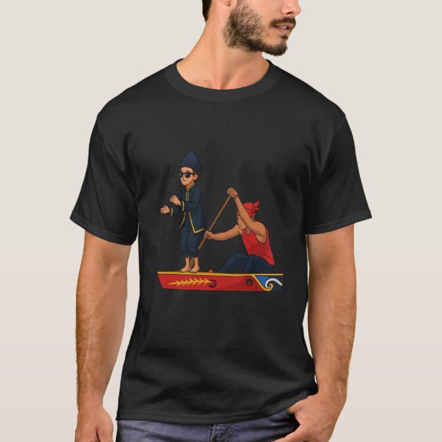 Camiseta Aura Farming Boy Dancing on Boat Meme Trendy Indon (Frente)