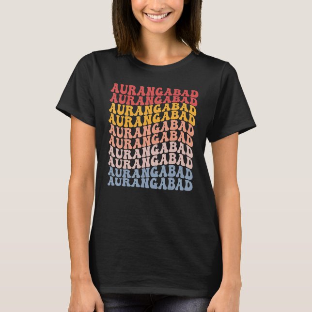 Camiseta Aurangabad City Groovy Retro (Frente)
