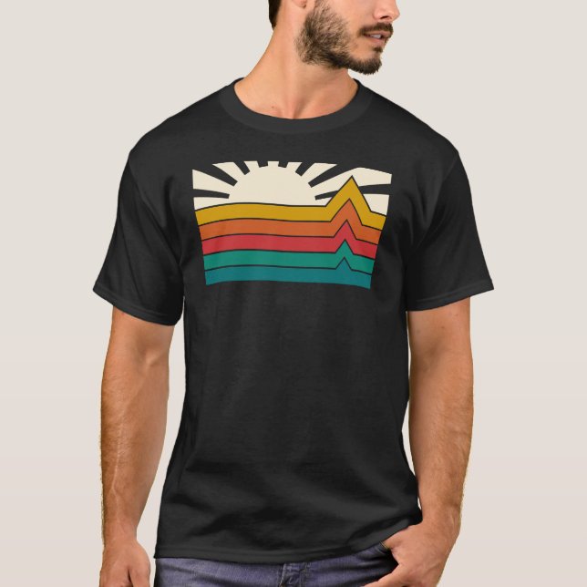Camiseta Aurora minimalista e ondas (Frente)