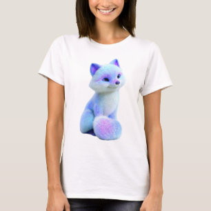 Camiseta Aurora Raposa Iridescente Brilhante Mulheres Fofas