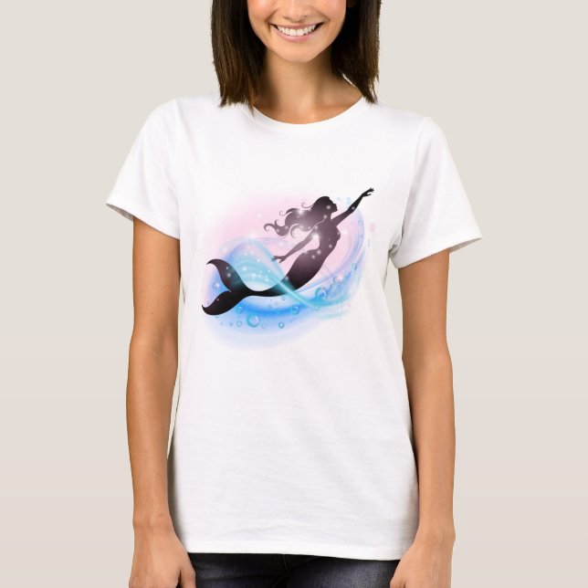 Camiseta Aurora Tide Mermaid – Dreamy Feminine Ocean Art (Frente)
