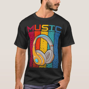 Camiseta Auscultadores Musical DJ Music Retro gi