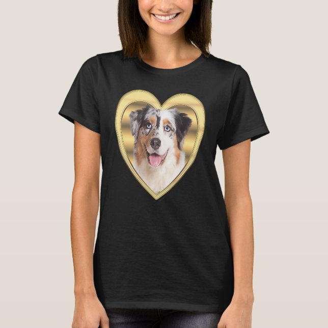 Camiseta Aussi  Australian Shepherd  Dog Heart  Aussi  1 (Frente)