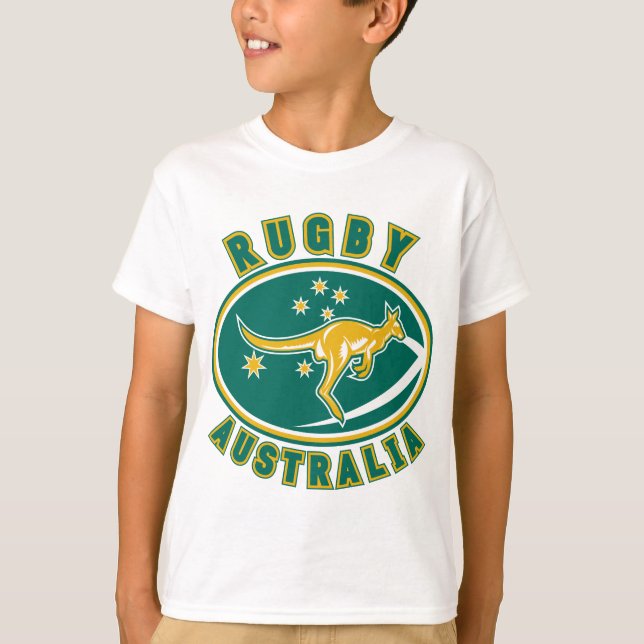 Camiseta aussie do wallaby do canguru de Austrália do rugby (Frente)