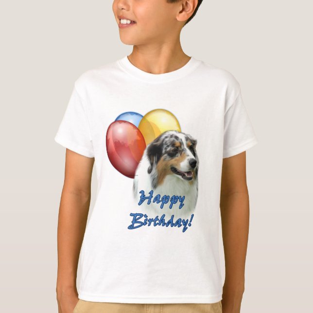 Camiseta Aussie Happy Birthday Balloons (Frente)