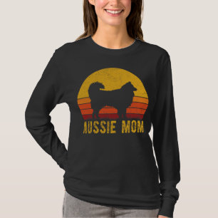 Camiseta Aussie Mãe Australiana Shepherd Cachorro Mãe Vinta