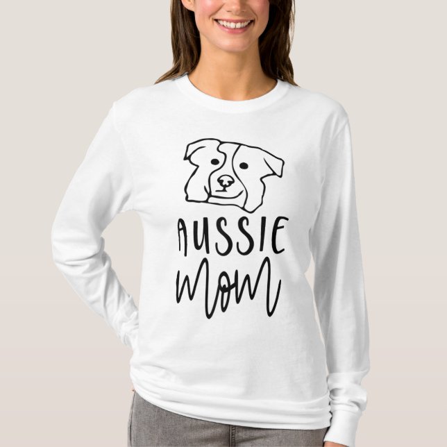 Camiseta Aussie Mãe De Um Cachorro Australiano Ausshole (Frente)