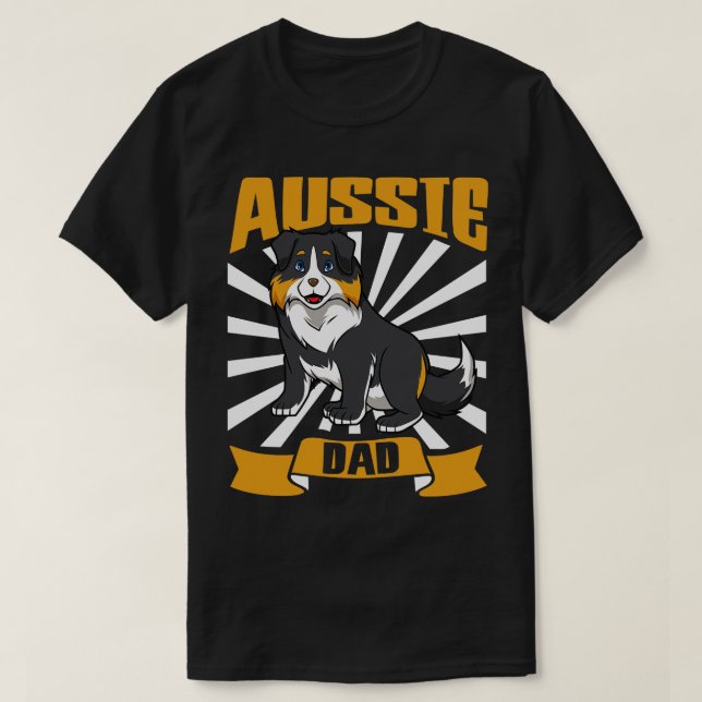 Camiseta Aussie Pai - Australiano Shepherd (Frente do Design)