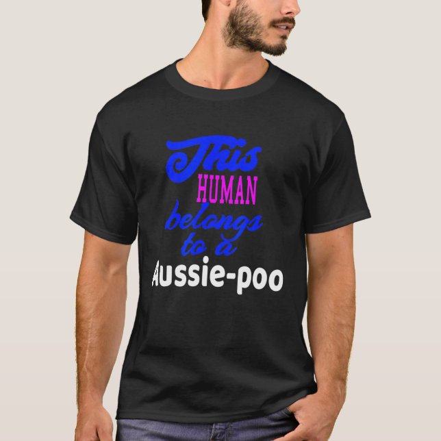 Camiseta Aussie Poo Dog Poodle - Pastor Australiano (Frente)