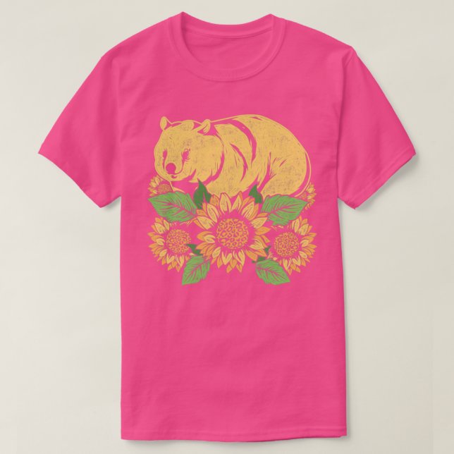 Camiseta Aussie Sunflower Wombat (Frente do Design)
