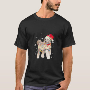 Camiseta Aussiedoodle Cachorro Natal Luz Xmas Mãe Pai Prese