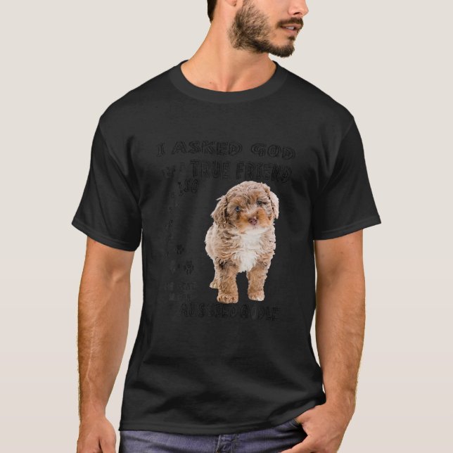 Camiseta Aussiedoodle Cita Mãe, Pai Aussiepoo, Cute Aussie (Frente)