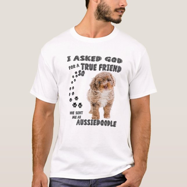 Camiseta Aussiedoodle Cita Mãe, Pai Aussiepoo, Cute Aussie (Frente)
