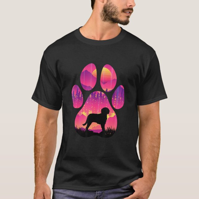 Camiseta Aussiedoodle Paw Mom Dad Dog  Women Men (Frente)