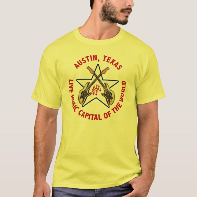 Camiseta Austin, capital da música ao vivo de Texas do (Frente)