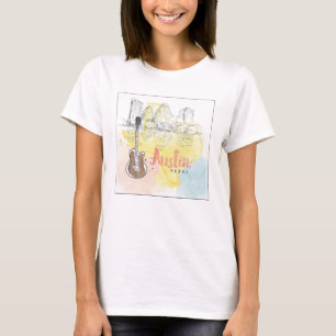 Camiseta Austin, esboço da aguarela de Texas