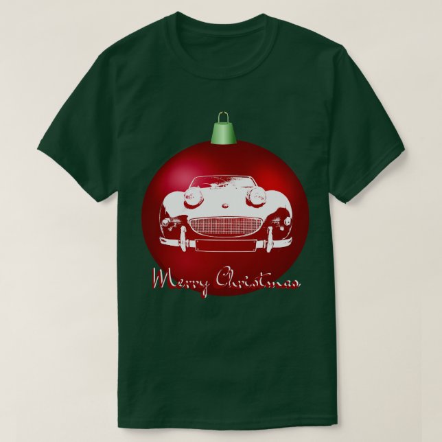 Camiseta Austin Healey Sprite, um clássico monoblock britân (Frente do Design)