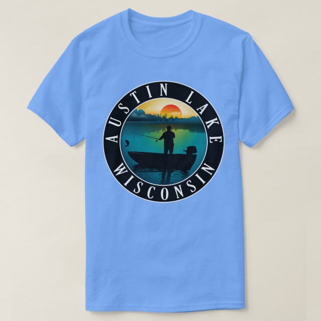 Camiseta Austin Lake Wisconsin Fisheries (Frente do Design)