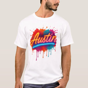 Camiseta Austin Neon Street Art & Poster Design