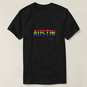 Camiseta Austin Pride T Shirt Sinalizador arco-íris