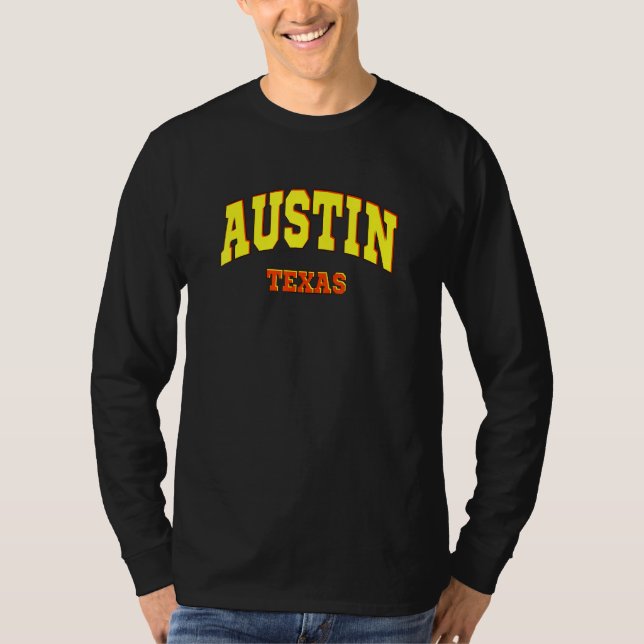 Camiseta Austin State Of Texas Sporty Aestic Design City (Frente)