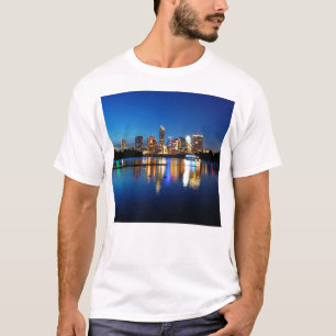 Camiseta Austin Texas Centro Night Skyline Ladybird Lake
