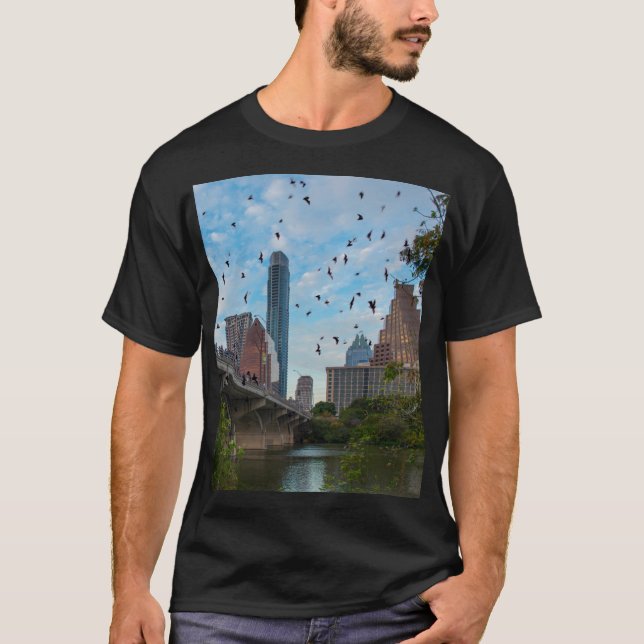 Camiseta Austin, Texas com ornamento cerâmico Bats (Frente)