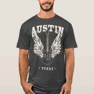 Camiseta Austin Texas desapontado violão Angel Wings Music