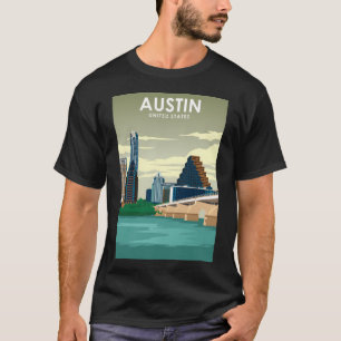 Camiseta Austin Texas Estados Unidos Vintage Minimamente Re