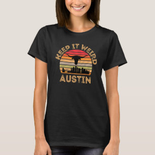Camiseta Austin Texas Mantenha-o estranho Longhorn Sunset 5