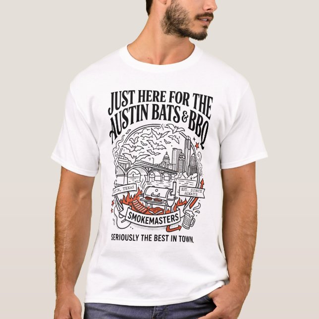 Camiseta Austin Texas Morcegos E Churrasco Smokemasters (Frente)