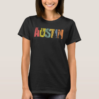 Camiseta Austin Texas Music Wood Grain Distinto