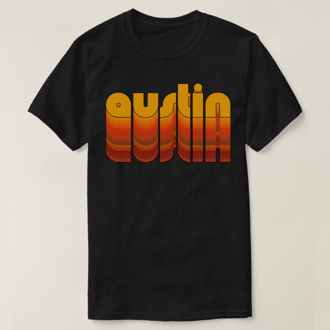 Camiseta Austin Texas Pride - Estilo de Retro Representativ (Frente do Design)