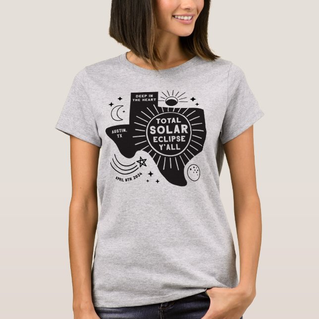 Camiseta Austin Texas Solar Eclipse T-Shirt (Frente)