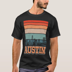 Camiseta Austin Texas USA Retro Vintage Sunset Skyline Aust
