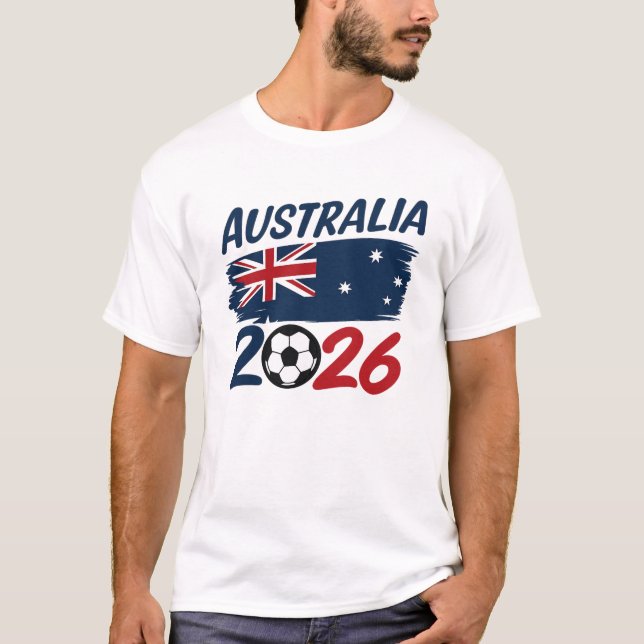 Camiseta Australia 2026 Soccer Fan Design Flag Colors (Frente)