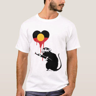 Camiseta Austrália Aboriginal Flag com rato de amor