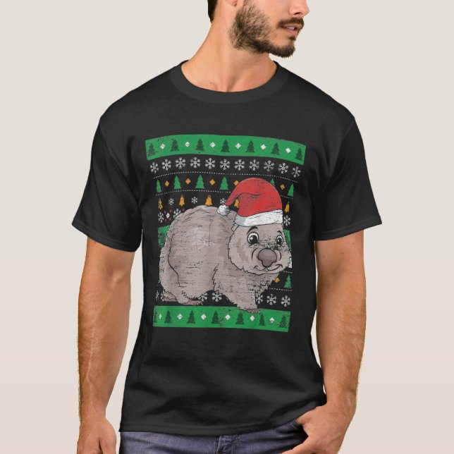 Camiseta Austrália Animal Wombat Feio Natal Essencial T (Frente)