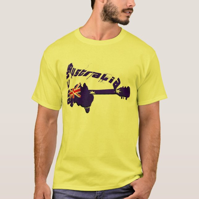 Camiseta Austrália balança a guitarra da estrela do rock de (Frente)
