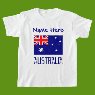 Camiseta Austrália Bandeira Australiana Azul Menina Persona