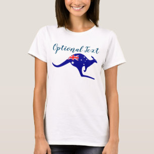 Camiseta Austrália, canguru e bandeira