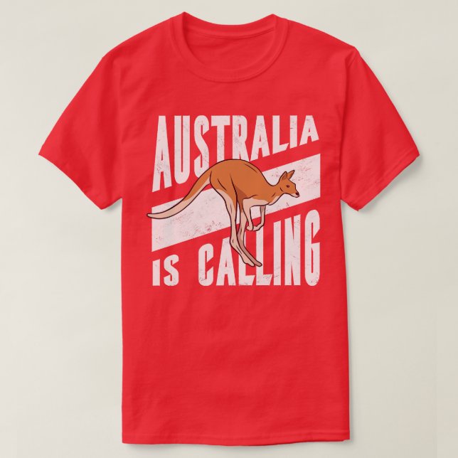 Camiseta Austrália Chamar Toon Bonito Kangaroo (Frente do Design)