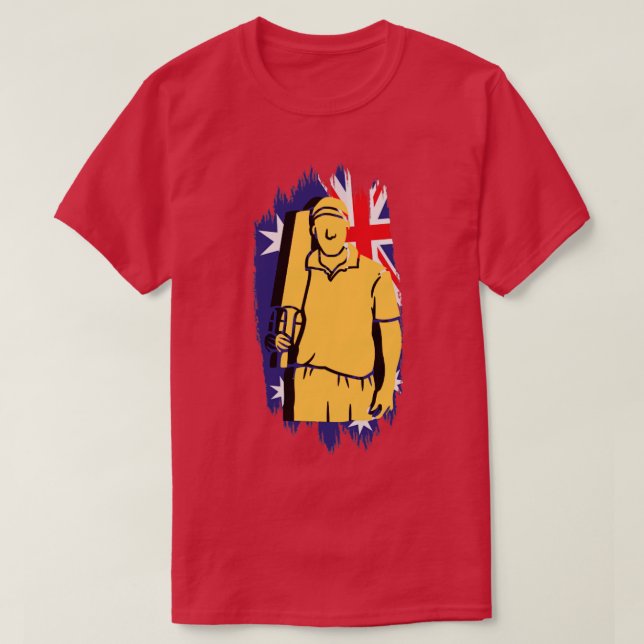 Camiseta Australia cricket player  (Frente do Design)