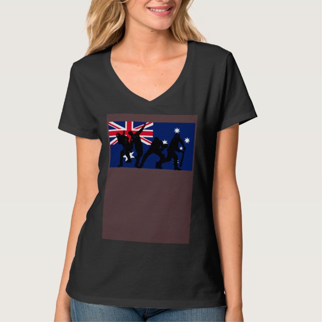 Camiseta Australia Cricket Players Australian Flag (Frente)