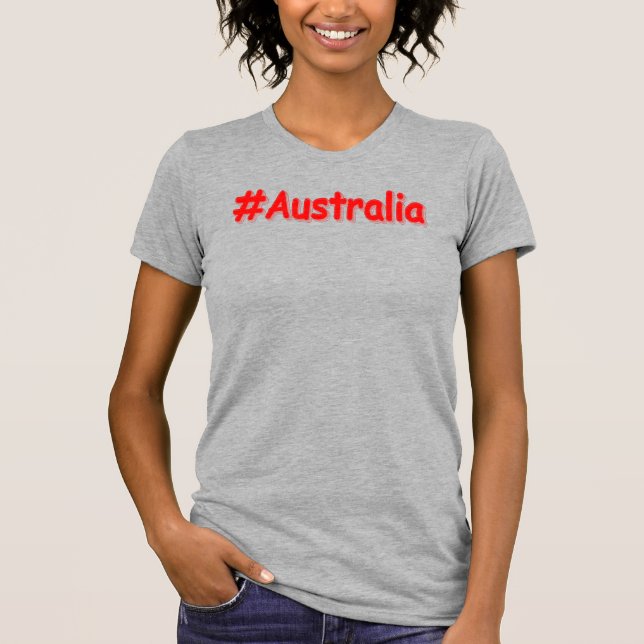Camiseta "#Austrália" Design. Comprar Agora (Frente)