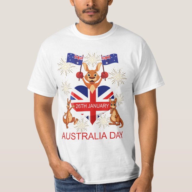 Camiseta AUSTRÁLIA DIA CANGURUS do 26 de janeiro, (Frente)