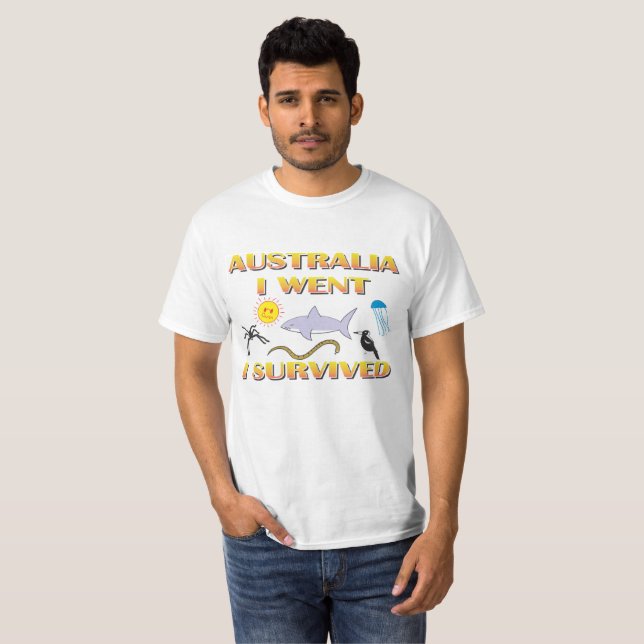 Camiseta Austrália, eu fui, mim sobrevivi (Frente Completa)
